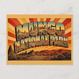 Cartão Postal Parque Nacional Mungo NSW Outback Arte de Viagem V