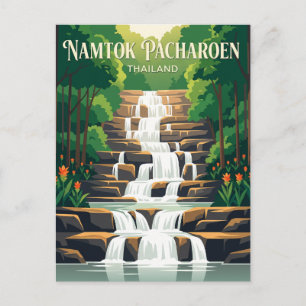 Cartão Postal Parque Nacional Namtok Pacharoen Tailândia
