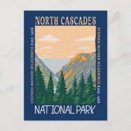 Cartão Postal Parque Nacional North Cascades Vintage Desgastado