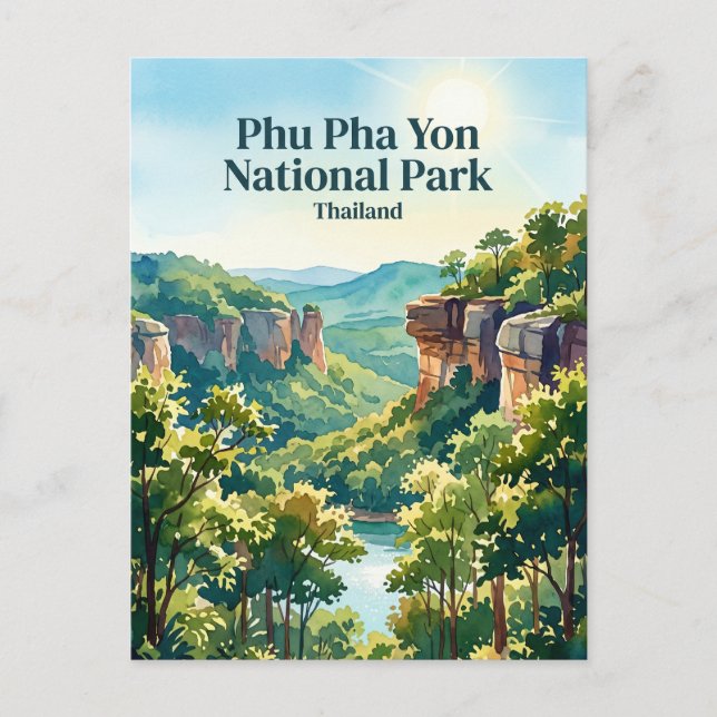 Cartão Postal Parque Nacional Phu Pha Yon Tailândia (Frente)