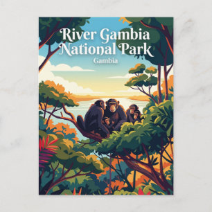 Cartão Postal Parque Nacional Rio Gâmbia (Chimps) Gâmbia