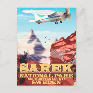 Cartão Postal Parque Nacional Sarek Suécia pôster de viagem vint