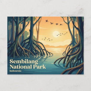 Cartão Postal Parque Nacional Sembilang Indonésia