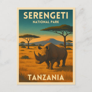Cartão Postal Parque Nacional Serengeti da África viagens vintag