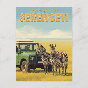 Cartão Postal Parque Nacional Serengeti Tanzânia Zebras