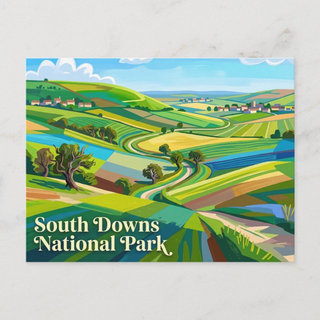 Cartão Postal Parque Nacional South Downs Inglaterra (Frente)