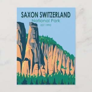 Cartão Postal Parque Nacional Suíça Saxônica Alemanha Vintage