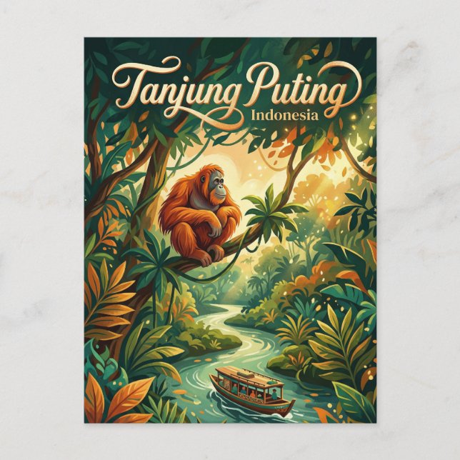 Cartão Postal Parque Nacional Tanjung Puting Indonésia (Frente)