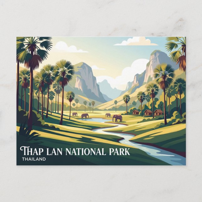 Cartão Postal Parque Nacional Thap Lan Tailândia (Frente)