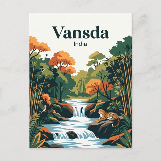 Cartão Postal Parque Nacional Vansda Índia (Frente)