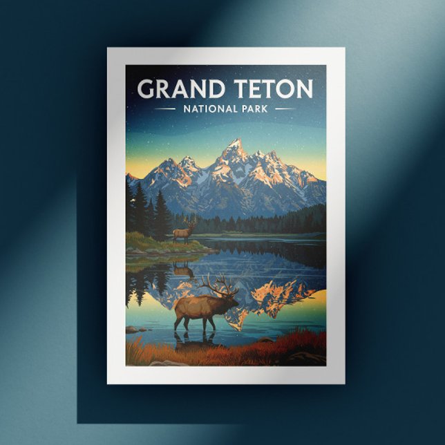 Cartão Postal Parque Nacional Vintage Grand Teton (Criador carregado)