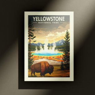 Cartão Postal Parque Nacional Vintage Yellowstone