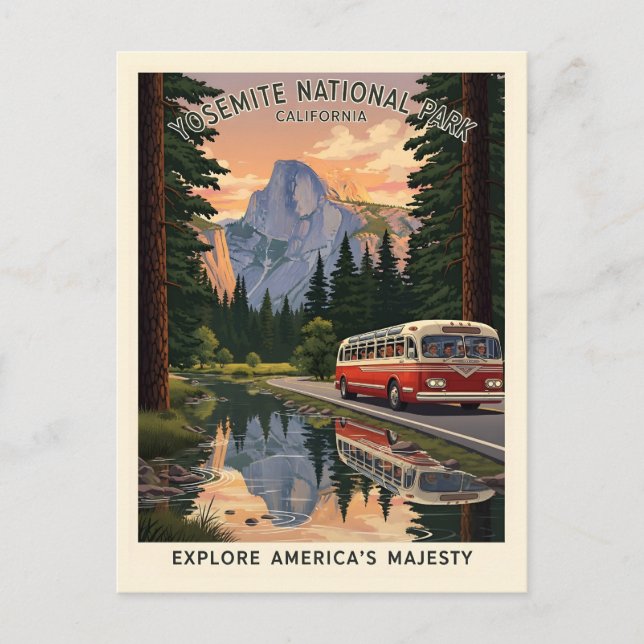Cartão Postal Parque nacional Vintage Yosemite (Frente)