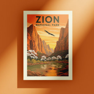 Cartão Postal Parque Nacional Vintage Zion