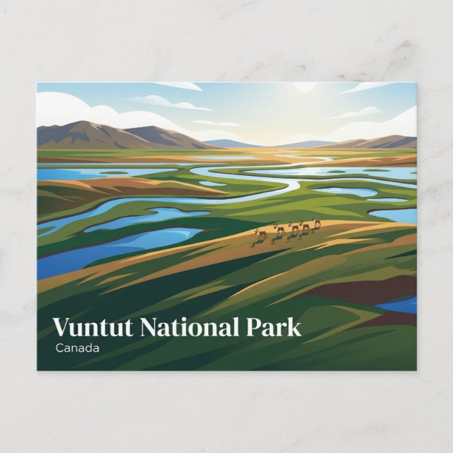 Cartão Postal Parque Nacional Vuntut Canadá (Frente)