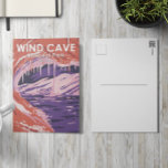 Cartão Postal Parque Nacional Wind Cave South Dakota Vintage<br><div class="desc">Vento Caverna vetor trabalho de arte design. A caverna é reconhecida como o sistema de cavernas mais densas do mundo.</div>