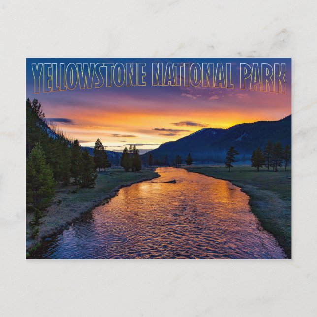 Cartão Postal Parque Nacional Yellowstone Wyoming em Sunset Stre (Frente)