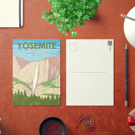 Cartão Postal Parque Nacional Yosemite California Waterfall