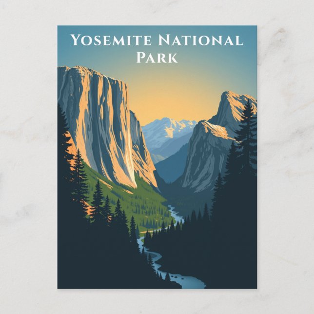 Cartão Postal Parque Nacional Yosemite, Viagem, Paisagem na Cali (Frente)