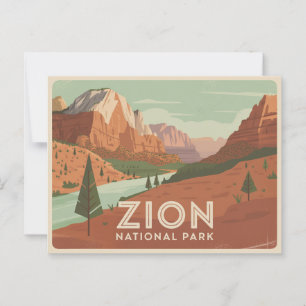 Cartão Postal Parque Nacional Zion Retro