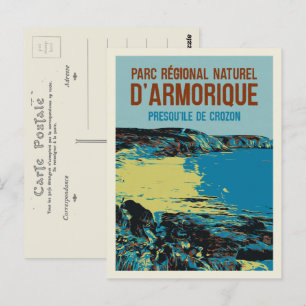 Cartão Postal Parque regional armorique, Crozon Bretagne França