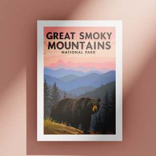 Cartão Postal Parque Vintage Great Smoky Mountains