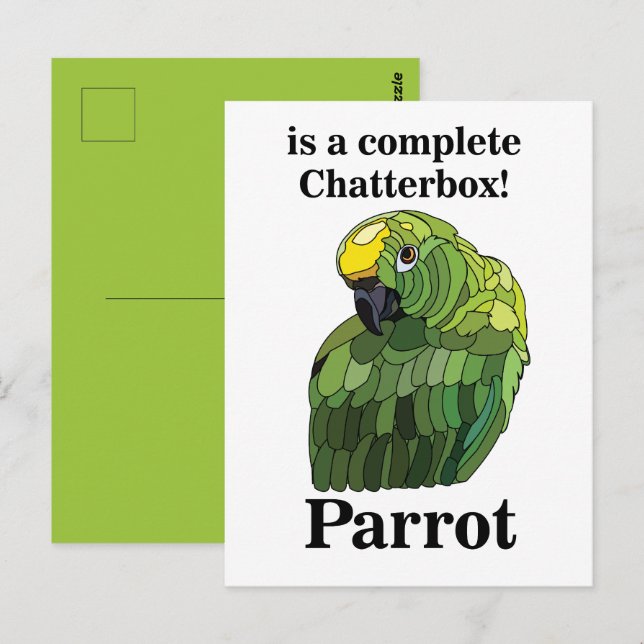 Cartão Postal Parrot Bird Chatterbox Engraçado (Frente/Verso)