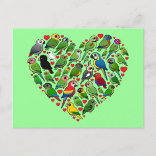 Cartão Postal Parrot Heart