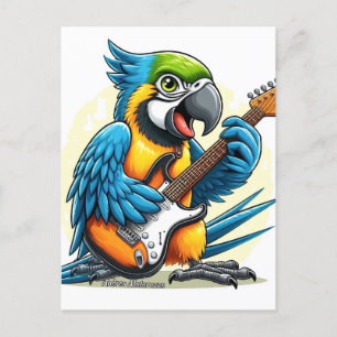 Cartão Postal Parrot Rock Music