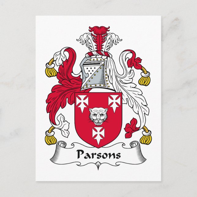 Cartão Postal Parsons Family Crest (Frente)