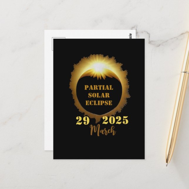 Cartão Postal Parte de Visualização do Eclipse Solar Parcial 202 (Frente/Verso In Situ)