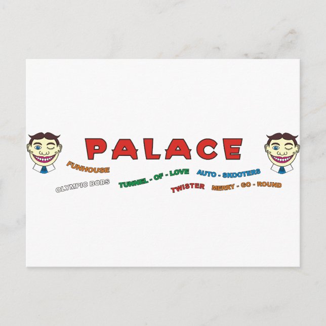 Cartão Postal Parte dianteira de construção do palácio (Frente)