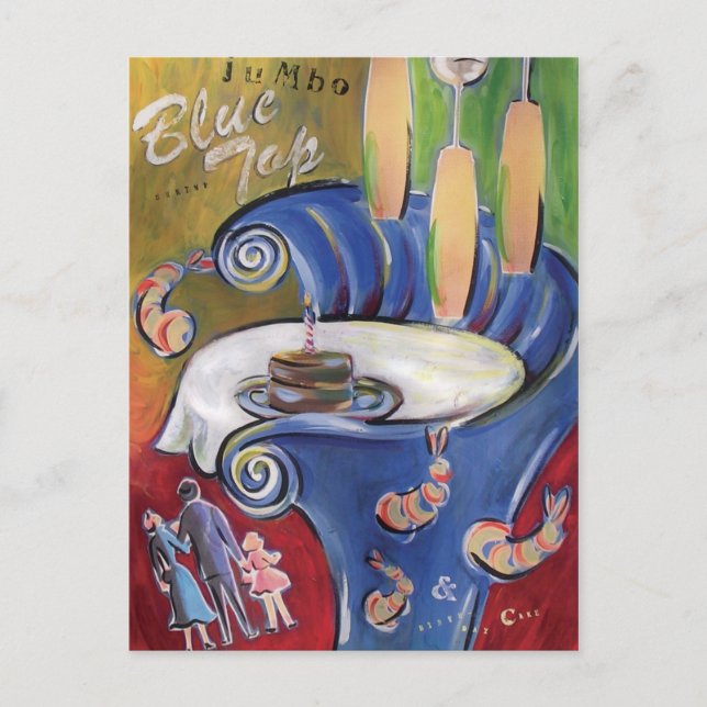 Cartão Postal Parte superior azul (Frente)