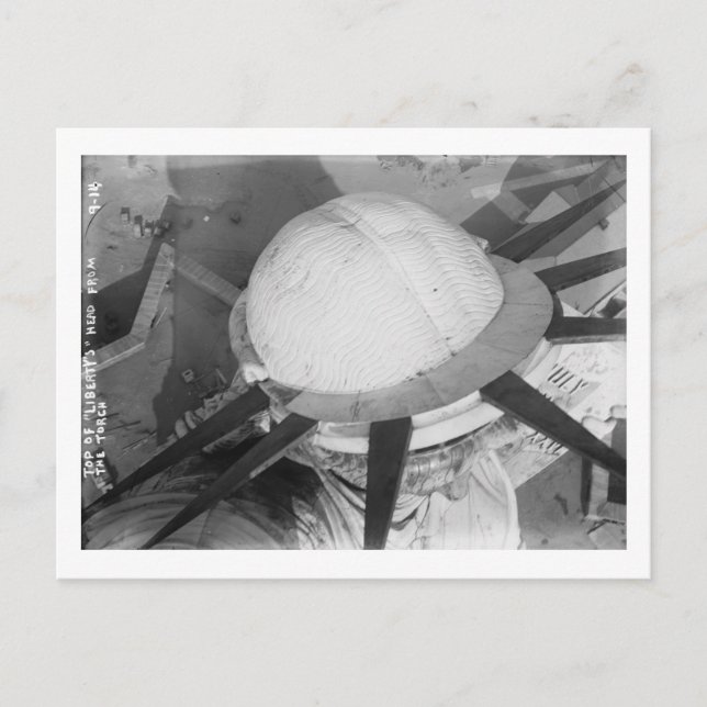 Cartão Postal Parte superior da estátua da liberdade da cabeça (Frente)