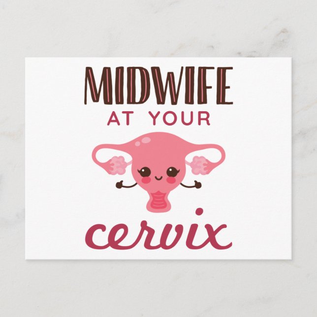 Cartão Postal Parteira no seu Cervix Midwifery (Frente)