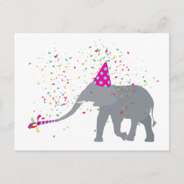 Cartão Postal Partida de elefantes - Animais com festa