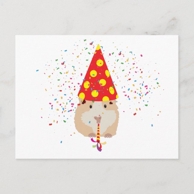 Cartão Postal Partida de Hamster - Animais com festa (Frente)