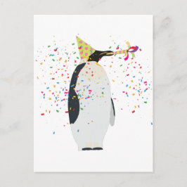 Cartão Postal Partida de pinguins - Animais com festa