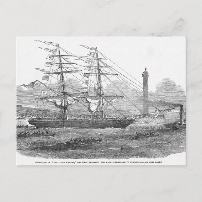 Cartão Postal Partida de "The Lizzie Webber" (Frente)