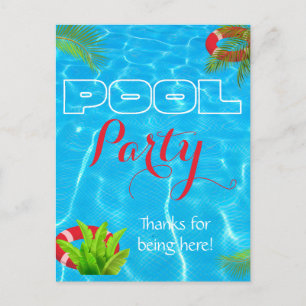 Cartão Postal Partido da Piscina Tropical Aniversário de Verão