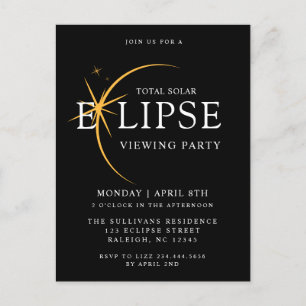Cartão Postal Partido de Visualização do Eclipse Solar Total Pre