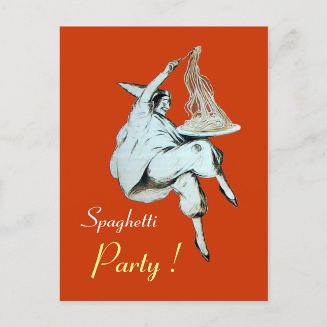 CARTÃO POSTAL PARTIDO ESPAGHETTI ITALIANO KITCHEN, RECEITA RESTA (Frente)