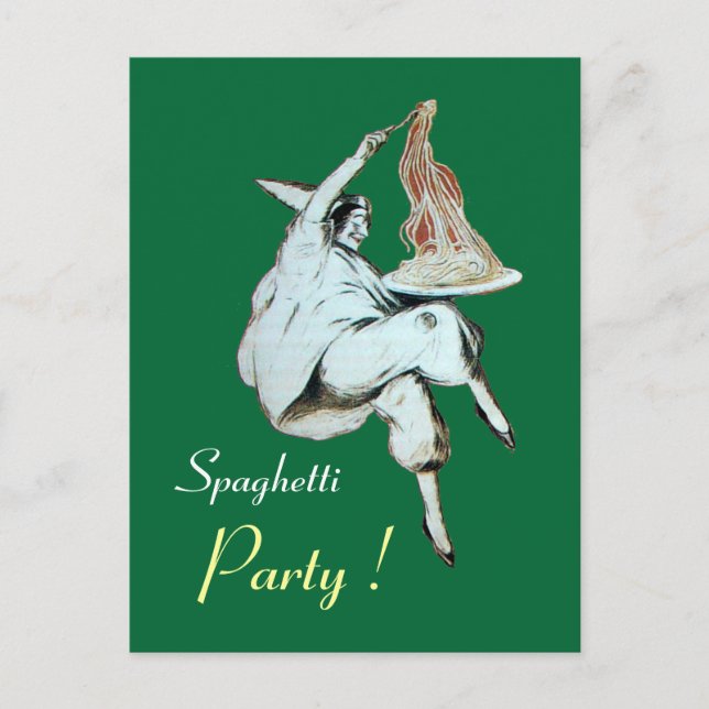 CARTÃO POSTAL PARTIDO ESPAGHETTI ITALIANO KITCHEN, RECEITA RESTA (Frente)