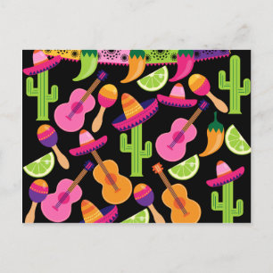 Cartão Postal Partido Fiesta Sombrero Cactus Limões Peppers Mara