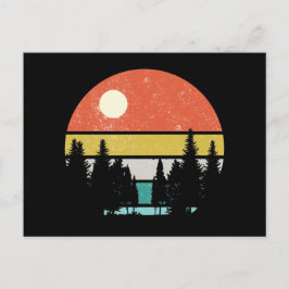 Cartão Postal Pascape Woods Nature Retro Sunset Forest