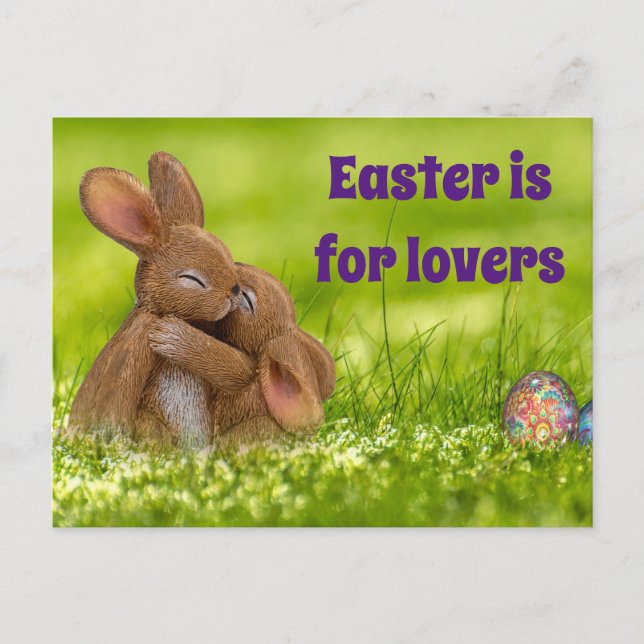 Cartão Postal Páscoa Bunny Lovers (Frente)