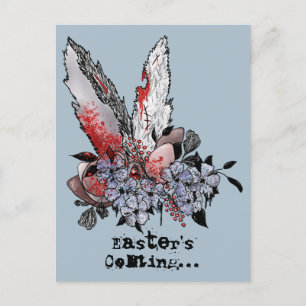 Cartão Postal Páscoa Comendo Horror de Bunny