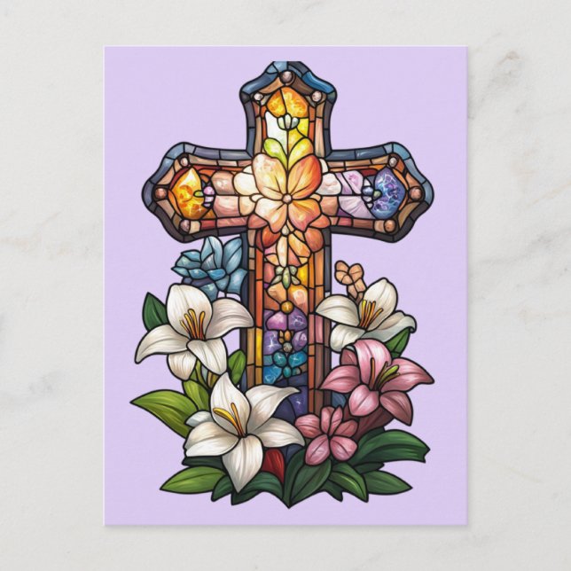 Cartão postal páscoa Cross (Frente)