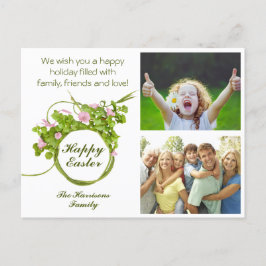 Cartão Postal Páscoa da família Suas fotos Verde