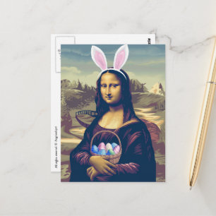Cartão Postal Páscoa da Mona Lisa